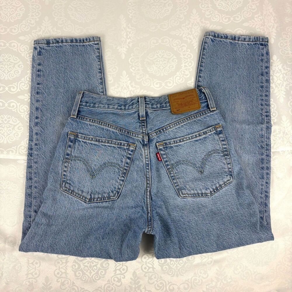 Levi's 501 Jeans Classic Light Wash Straight Leg Ankle Cotton Denim Size 24 x 26